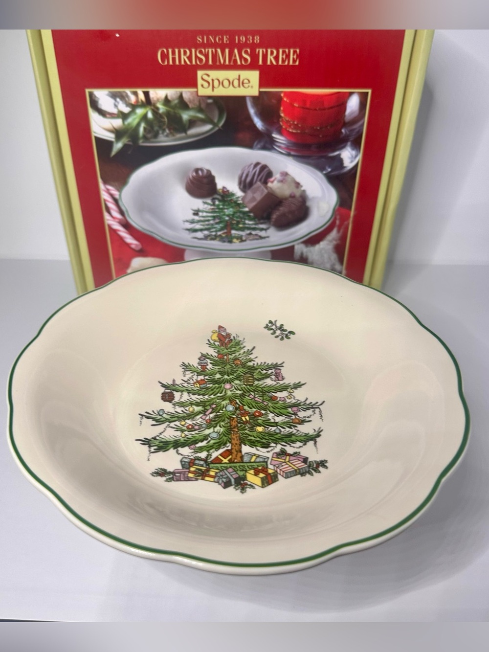 Spode Christmas Tree Sculpted Footed Candy Dish 7" XT5179-X